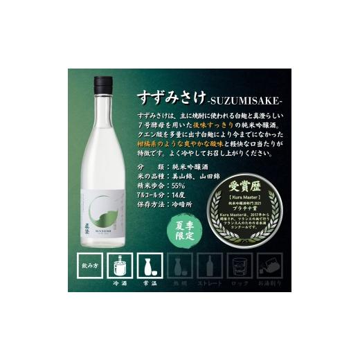 ふるさと納税 日本酒 純米大吟醸酒 長野県 富士見町 夏季限定 信州 真澄 飲み比べ 720ml 6本 純米大吟醸 山花 純米吟醸 すずみさけ フラッグシップ 真朱 漆黒 …_3