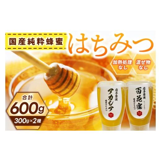 ふるさと納税 加工品等 はちみつ 岩手県 紫波町 純粋はちみつ 300g×2本（アカシア・百花蜜） (ES001)の画像