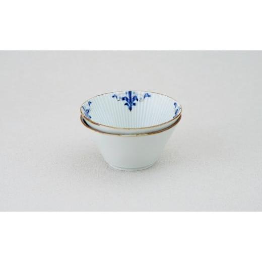 ふるさと納税 食器・グラス 皿 佐賀県 有田町 有田焼 スタイリッシュ しのぎ 12cm 反り小鉢 2個 セット 皓洋窯 食器 手描き ペア うつわ スープ サラダ A22-10…の画像