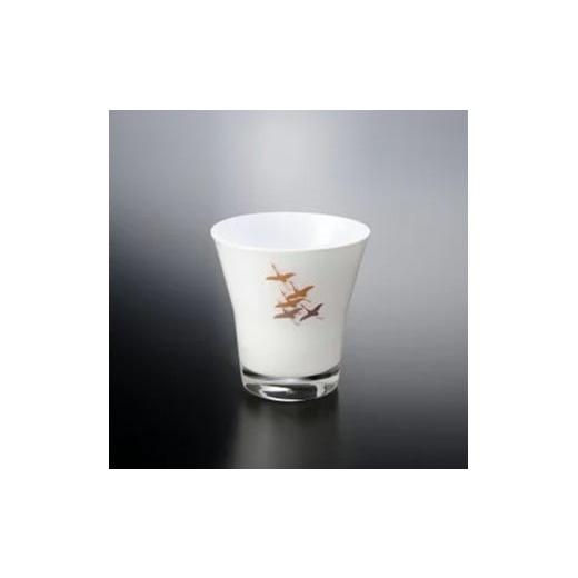 ふるさと納税 雑貨・日用品 グラス 和歌山県 海南市 みよし漆器本舗 紀州塗り ぬりもん de Verre フリーグラス 蒔絵 千羽鶴 白 210ml 白の画像