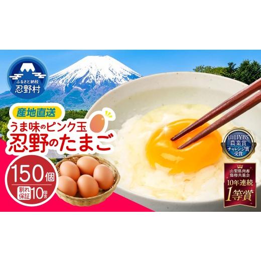 ふるさと納税 卵(鶏、烏骨鶏等) 山梨県 忍野村 10月配送分 "忍野の卵"旨味のピンク玉150個 割れ保証含む 卵 国産 産地直送 生卵 玉子 たまご 卵かけご…