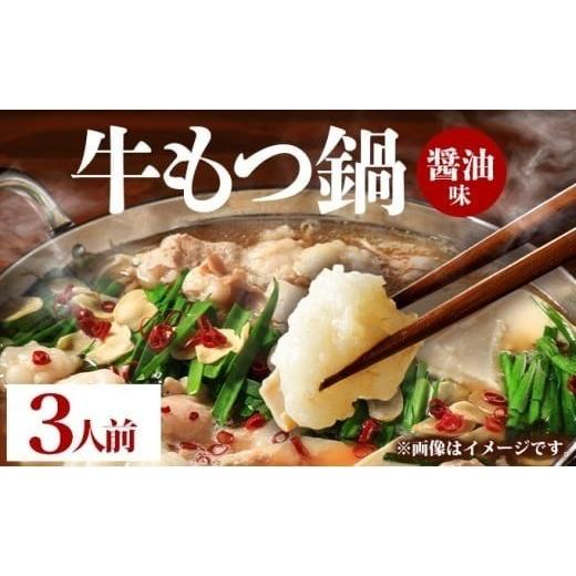 ふるさと納税 モツ鍋 福岡県 篠栗町 牛もつ鍋 醤油味 3人前セット PE001 醤油味・3人前