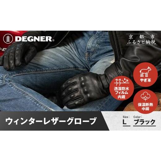 ふるさと納税 アウトドアグッズ 京都府 京都市  デグナー ウィンターレザーグローブ WG-50 〈ブラック・L〉｜京都 バイクギア 人気ブランド バイク［ 京都 バ…_1