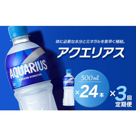 ふるさと納税 水・ミネラルウォーター 500mL〜999mL 愛媛県 西条市  3回定期便 アクエリアス 500mlPET 24本入り 1ケース　愛媛県西条市 ｜ スポーツドリンク …_1