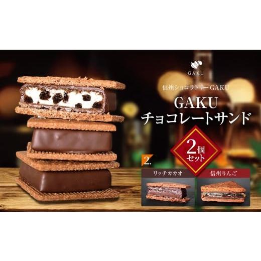 ふるさと納税 菓子 チョコレート 長野県 松本市 信州ショコラトリーGAKU GAKUチョコレートサンド2個セット(リッチカカオ・信州りんご各1個入り) │ ふる…