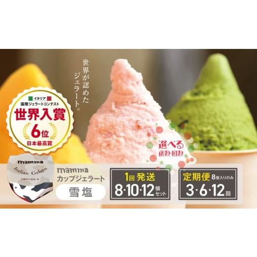 ふるさと納税 アイス・ヨーグルト ジェラート 奈良県 平群町 定期便3回 mammaカップジェラート 雪塩 8個セット (毎月お届け) | アイス クリーム ジェラート …