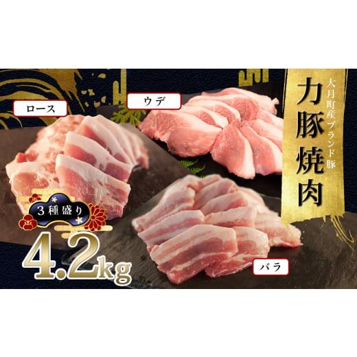 ふるさと納税 豚肉 焼肉・バーベキュー 高知県 大月町 国産 豚肉 焼肉 3種盛 4.2kgセット|バラ1.2kg (300g×4P) ウデ1.2kg (200g×6P) ロース1.8kg (200g×9P…