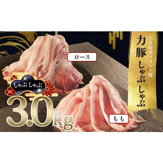 ふるさと納税 豚肉 しゃぶしゃぶ 高知県 大月町 国産 豚肉 もも ロース しゃぶしゃぶ 2種 3kgセット|もも2kg (200g×10P) ロース1kg (200g×5P) 力豚 小分け …