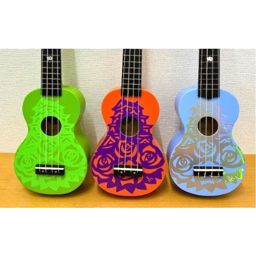 ふるさと納税 楽器 広島県 福山市 ゴールド（グリッター） ばらのウクレレ赤 ウクレレ バラ 薔薇 切り絵 アート 音楽 楽器 記念 ギフト 福山城 オリジナル 広…_4