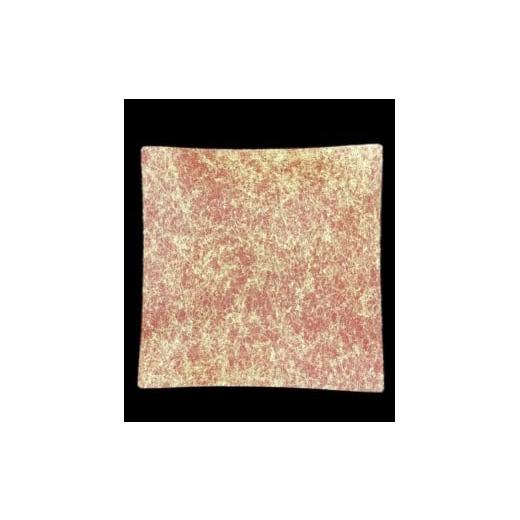 ふるさと納税 陶磁器・漆器・ガラス 和歌山県 海南市 波スクエアプレート S 乱糸(マット仕上げ)本朱 本朱