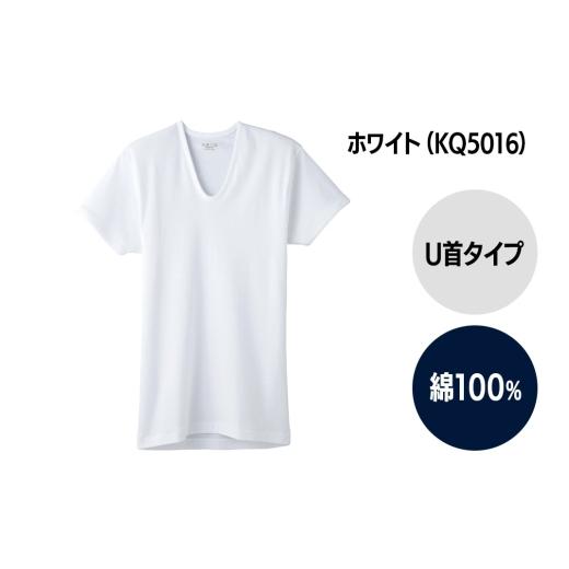 ふるさと納税 服 男 秋田県 由利本荘市 GUNZE 快適工房 半袖U首 ホワイト（KQ5016）LLサイズ 5枚 肌着 メンズ 男性用 GUNZE グンゼ 肌着 半袖 半袖U首 快適工…_2