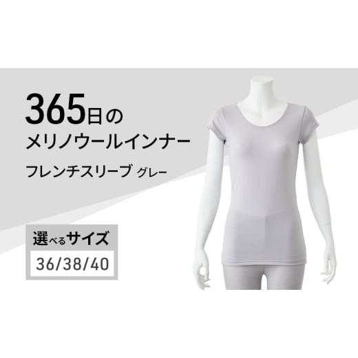 ふるさと納税 服 女 兵庫県 加西市 365日のメリノウールインナー advance フレンチスリーブ グレー サイズ:38 38