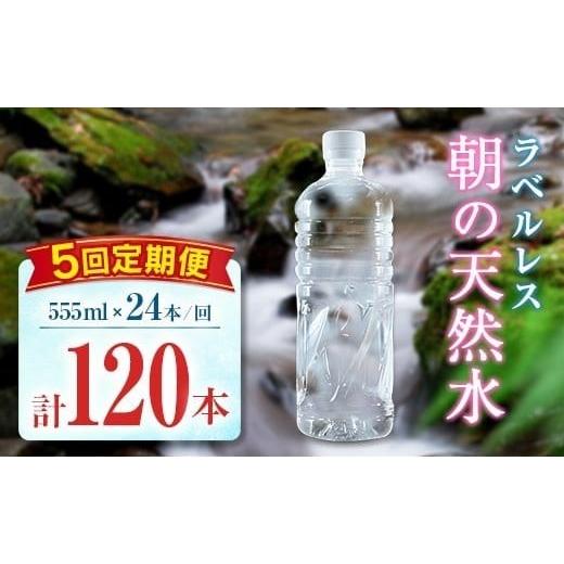 ふるさと納税 水・ミネラルウォーター 500mL〜999mL 宮崎県 -  定期便 シリカ 朝の天然水 555ml 24本 5回 ラベルレス 中硬水 ミネラルウォーター シリカ水 ケ…_1