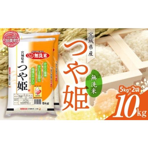 ふるさと納税 無洗米 宮城県 加美町 令和7年産 宮城県産 つや姫 無洗米 10kg(5kg×2) カメイ 宮城県 加美町 お米 こめ コメ 精米 白米 | km-th10-mu-r7 1回 1…