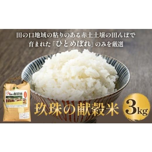 ふるさと納税 米 ひとめぼれ 大分県 玖珠町 令和7年 玖珠の献穀米 3kg 米 ひとめぼれ 大分県 玖珠町 こめ お米 白米 新米 3kg×1回