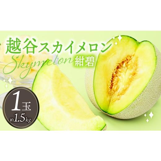 ふるさと納税 メロン メロン青肉 埼玉県 越谷市 数量限定 越谷スカイメロン 紺碧 | メロン めろん みずみずしい 爽やかな味 美味 人気 1玉 1.5kg 贈答品 贈り…