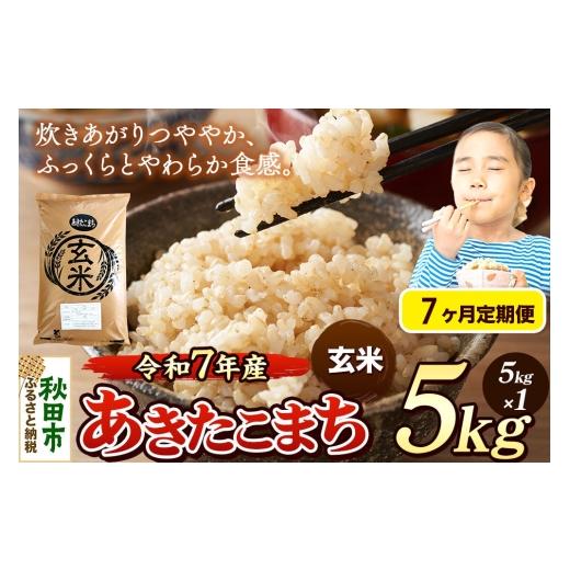 ふるさと納税 米 あきたこまち 秋田県 秋田市 《令和7年産》《定期便7ヶ月》 米 あきたこまち 5kg 玄米 秋田県産 米 コメ 玄米 あきたこまち おいしい 美味し…_1