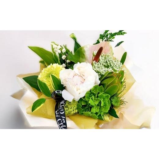 ふるさと納税 雑貨・日用品 花 熊本県 熊本市 白+グリーン系 お供え用 生花 (仏花) アレンジ Lサイズ 生け花 花 フラワー お供え 仏壇 日用品 雑貨 九州 …