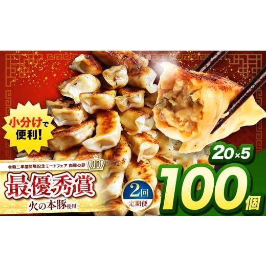 ふるさと納税 肉 熊本県 和水町 定期便2回 火の本豚餃子 (20個×5パック)100個入 | 熊本県 熊本 くまもと 和水町 なごみ 豚肉 火の本豚 地域ブランド ギョ…