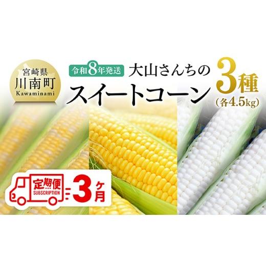 ふるさと納税 とうもろこし 宮崎県 川南町 3回定期便 令和8年発送 大山さんちのスイートコーン3種(4.5kg) 先行予約 数量限定 期間限定 2026年発送 先行受付…
