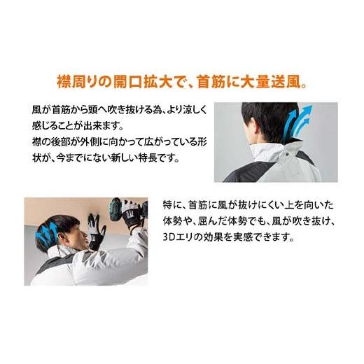 ふるさと納税 服 岐阜県 中津川市 Nクール?ウェア（男女兼用） 半袖 ND-1142(20Vスターターキット)セット ウェア色 ネイビー Ｌ ファンカラー：ブラック F4N-2…の画像