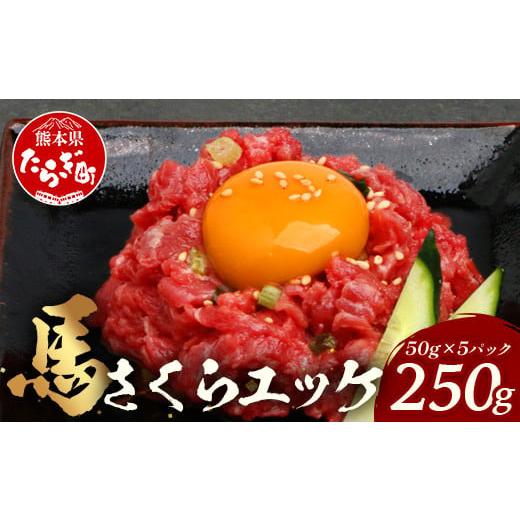 ふるさと納税 馬肉 熊本県 多良木町 年内お届け 熊本県 馬さくらユッケ 250g(50g×5) 12月19日〜27日発送 年内発送 年内配送 クリスマス 041-0150-R712 年…