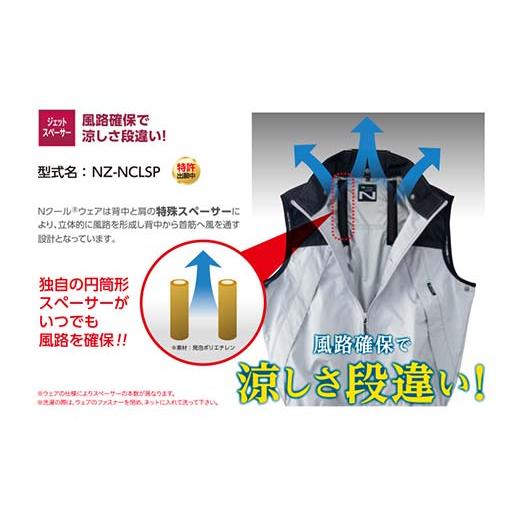 ふるさと納税 服 岐阜県 中津川市 Nクール?ウェア（男女兼用） 半袖 ND-1142(12Vスターターキット)セット ウェア色ネイビー２Ｌ ファンカラー：ブラック F4N-2…の画像
