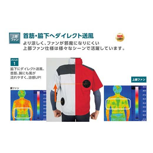 ふるさと納税 服 岐阜県 中津川市 Nクール?ウェア（男女兼用） 半袖 ND-1142(12Vスターターキット)セット ウェア色ネイビー２Ｌ ファンカラー：ブラック F4N-2…の画像