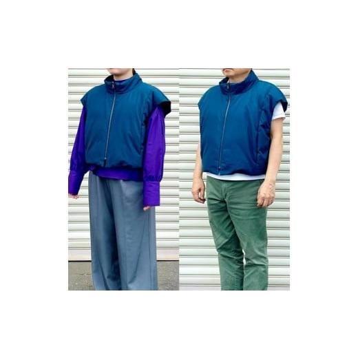 ふるさと納税 服 女 青森県 七戸町 本藍染ベスト 送料無料 青森県 七戸町 羽織 アパレル 服 洋服 上着 羽織 モッズコート ベスト 秋 冬 春 ユニセックス 男性 …の画像