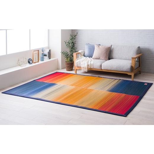 ふるさと納税 織物・繊維品 福岡県 柳川市 デニム×いぐさラグ Fジョイ 191cm×191cm RE(レッド) ラグ ラグマット いぐさ い草 イグサ い草ラグ デニム生地 …