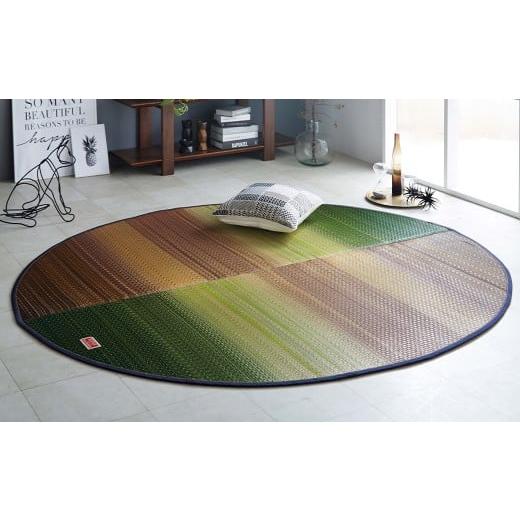 ふるさと納税 織物・繊維品 福岡県 柳川市 デニム×いぐさラグ Fジョイ 190cm×210cm 楕円 RE(レッド) ラグ ラグマット いぐさ い草 イグサ い草ラグ デニム…