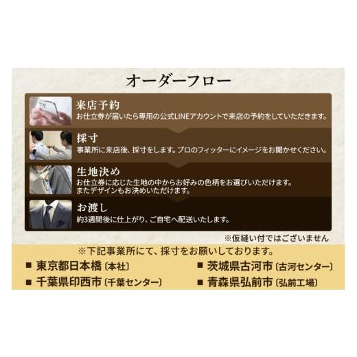 ふるさと納税 服 青森県 弘前市  全国4ヶ所で採寸可能 イージーオーダースーツ（メンズ）1着 お仕立券A（45,000円相当）の画像