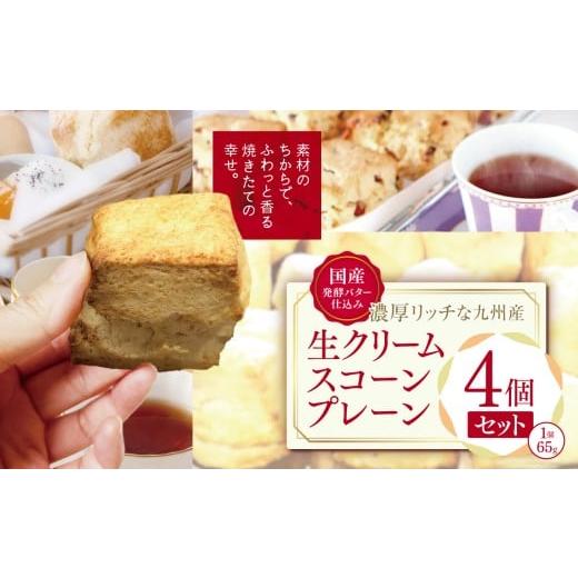ふるさと納税 焼菓子・チョコレート 大分県 中津市 国産発酵バター仕込み濃厚リッチな九州産生クリームスコーン プレーン4個セット | お菓子 菓子 おかし 洋菓…