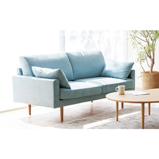 ふるさと納税 家具 福岡県 筑後市  ライトブルー 高野木工 LEO SOFA レオソファ 2.5人掛け オーク脚 5年保証 ソファ インテリア 家具 九州 福岡県 筑後市 ライ…の画像