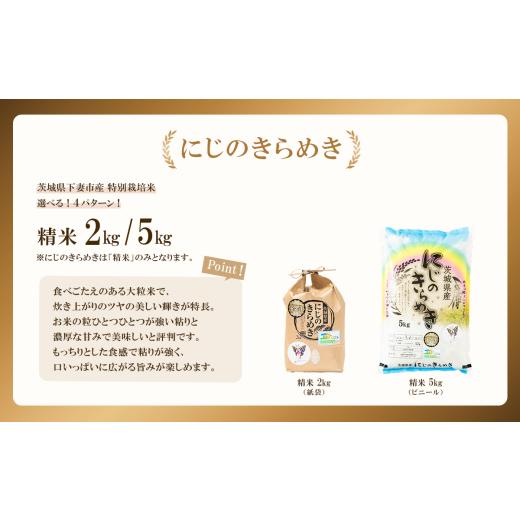 ふるさと納税 米 茨城県 下妻市 11月出荷 令和7年産 新米 茨城県産 特別栽培米・にじのきらめき 精米 5kg ( ビニール ) にじのきらめき 精米 5kg 14,000円 …