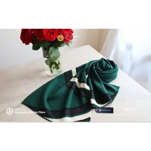 ふるさと納税 小物 ストール・マフラー 大阪府 泉佐野市 『Noble Fibre』100%カシミヤ・マフラー 緑インターシャ 高級 カシミア おしゃれ ファッション 防寒 …