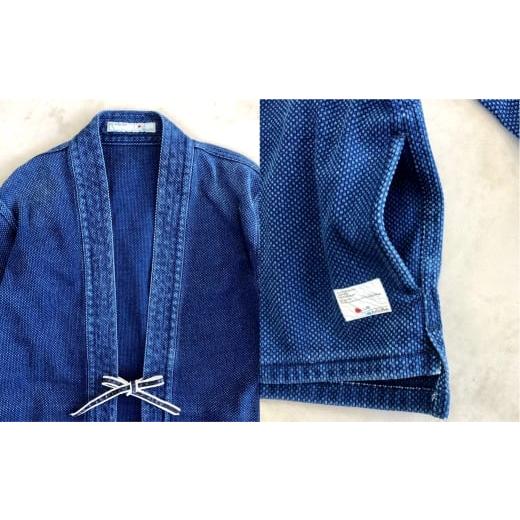 ふるさと納税 服 男 岡山県 倉敷市  大サイズ BLUE SAKURA刺し子着物ジャケット（長袖）DNTSW03ID 着物 ジャケット モダンジャケット 上着 服 ファッション 岡…の画像