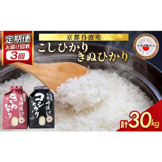 ふるさと納税 米 コシヒカリ 京都府 亀岡市 4月発送 期間限定 生活応援 定期便 令和7年産 新米 京都丹波米 10kg(こしひかり5kg・きぬひかり5kg)×3回 計30kg …