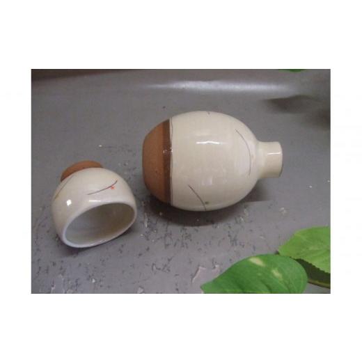ふるさと納税 陶磁器・漆器・ガラス 滋賀県 甲賀市  信楽焼 徳利＆ぐいのみ（粉引） 日本酒 nwu-027の画像