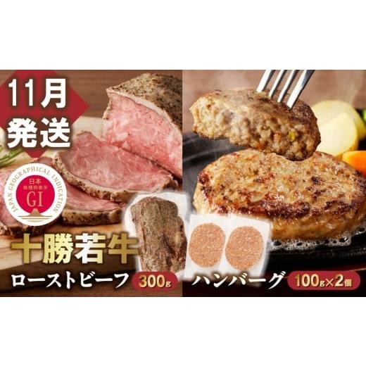 ふるさと納税 牛肉 ハンバーグ 北海道 清水町 11月発送 牛肉サミット金賞受賞 十勝若牛のローストビーフ・ハンバーグセット 国産 小分け 簡単調理 惣菜 おか…