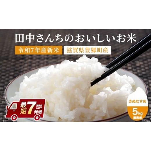 ふるさと納税 米 きぬむすめ 滋賀県 豊郷町 最短7営業日以内で発送 田中さんちのおいしいお米 きぬむすめ5kg(無洗米) 令和7年産 スピード配送