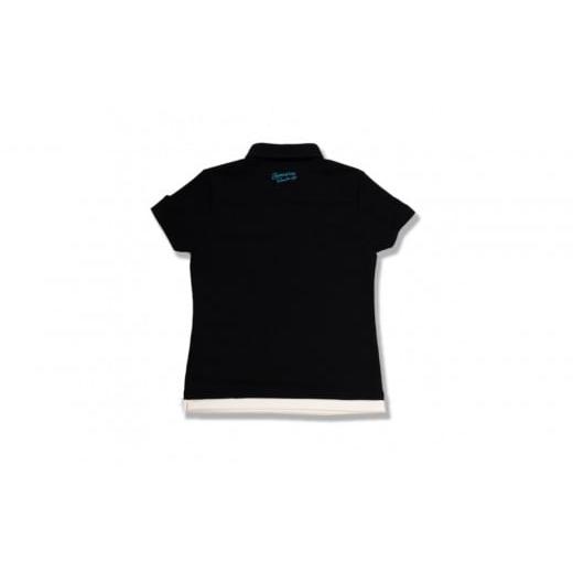 ふるさと納税 服 女 愛知県 名古屋市 BUNCUREY　ゴルフウェア　半袖ポロシャツ（BL23SS-01-505）ブラック／サイズ2 ブラック／サイズ2の画像