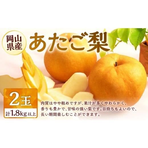 ふるさと納税 梨 岡山県 美咲町 梨 2026年 先行予約 あたご梨 2玉 合計1.8kg以上 環山堂 岡山県産 なし 果物 フルーツ 2026年11月下旬〜12月下旬 発送予定 ナ…