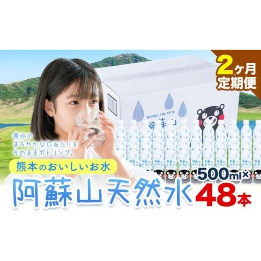 ふるさと納税 水・ミネラルウォーター 熊本県 御船町 2ヶ月定期便 水 熊本 の おいしい お水 阿蘇山 天然水 500ml × 48本 2ケース 定期便 あり 丸富産業[お…