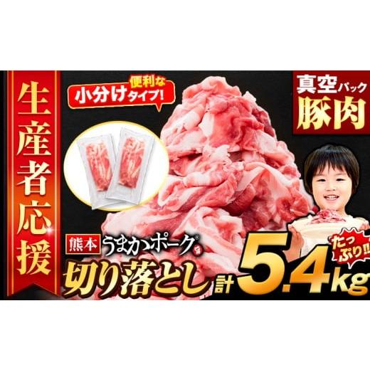 ふるさと納税 豚肉 しゃぶしゃぶ 熊本県 大津町 ＼生産者応援規格/豚肉 切り落とし 5.4kg 豚 細切れ こま切れ 豚こま 豚小間切れ 豚しゃぶ 小分け 訳あり 訳…