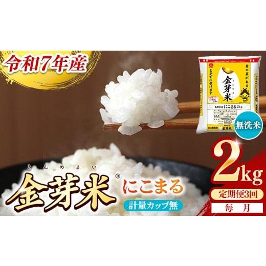 ふるさと納税 米 にこまる 島根県 安来市 定期便 BG無洗米・金芽米にこまる 2kg×3ヵ月 (毎月)計量カップ無し 令和7年産 3ヶ月 時短 健康 米 BG 無洗米 計6…