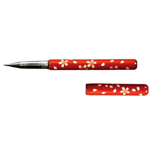 ふるさと納税 文房具・玩具 筆 福井県 鯖江市 伝統の技が光る『越前塗 蒔絵筆ペン[天然竹]』 朱 D-03401a 朱