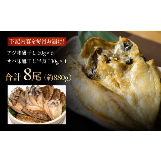 ふるさと納税 干物 アジ 長崎県 五島市  12回定期便 M 一夜干し みりん干し（アジ／サバ）計8尾分 五島市／愛情食彩 PCH024 干物 みりん干し あじ アジ さば …の画像