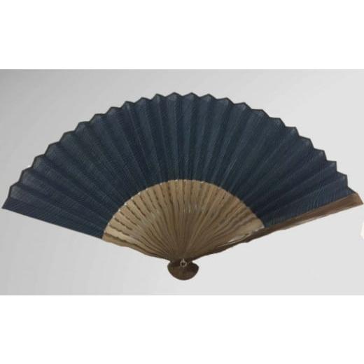 ふるさと納税 小物 新潟県 小千谷市 小千谷縮扇子(紺) 7寸(約21cm) 小千谷織物同業協同組合 | 小千谷縮 扇子 せんす 麻布 伝統工芸 夏ギフト 天然素材 国産 日…