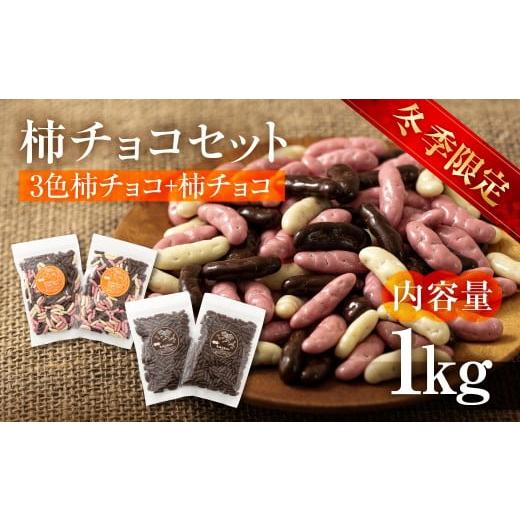 ふるさと納税 菓子 おかき 岐阜県 大垣市 数量限定先行予約 1kg柿チョコセット(3色柿チョコ 250g×2袋・柿チョコ 250g×2袋) 1キロセット